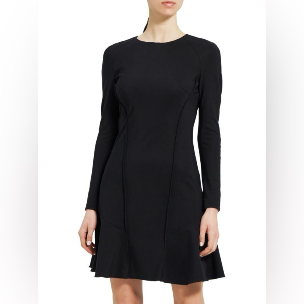 NWT Theory Seam Sculpt Ponte Dress, Black, Sz 6